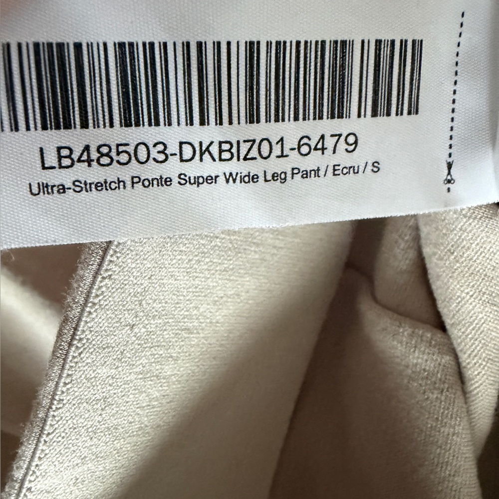 Quince Ultra Stretch Ponte Super Wide Leg Pants Small Ecru - Picture 8 of 10